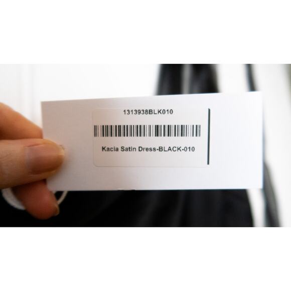 REFORMATION Kacia Black Satin Sheer Organza Bow Tie Straps Maxi Dress US 10 NWT - Picture 13 of 13